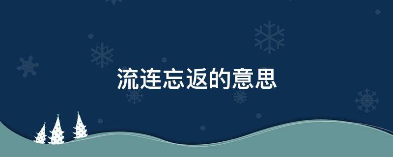 流连忘返的意思（耐人寻味的意思）