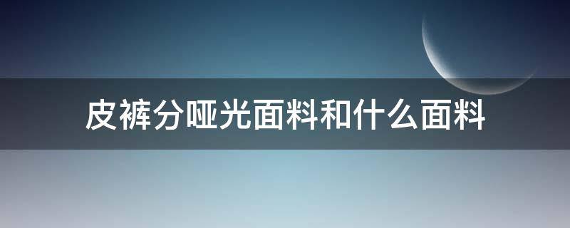 皮裤分哑光面料和什么面料 什么是哑光皮裤