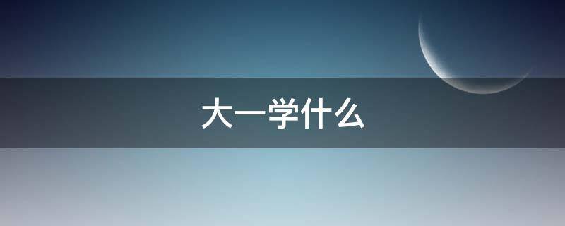 大一学什么（计算机科学与技术大一学什么）