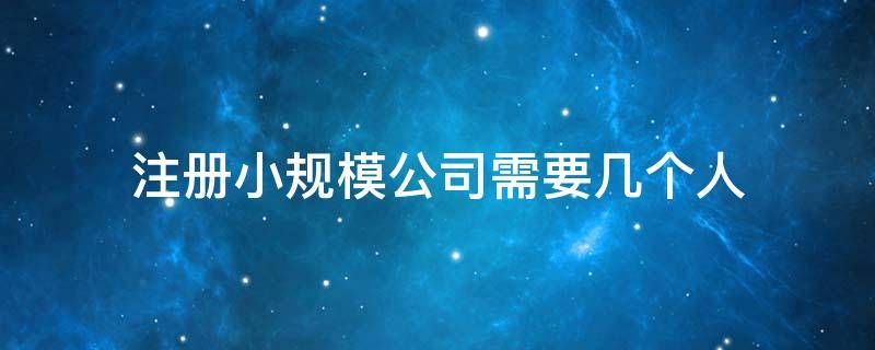 注册小规模公司需要几个人 一个人可以注册几家小规模公司