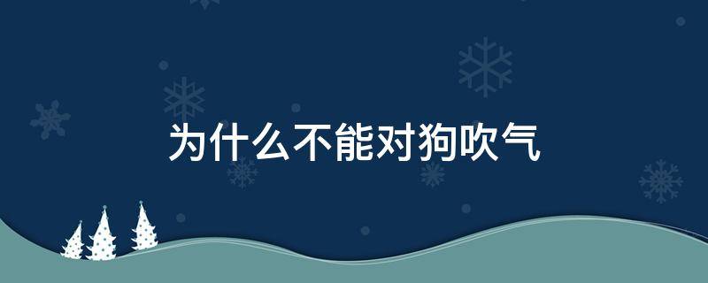 为什么不能对狗吹气（为什么不能对狗子吹气）