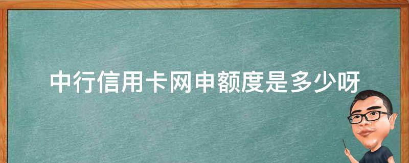 中行信用卡网申额度是多少呀 中国银行网上银行申请的信用卡额度会高吗