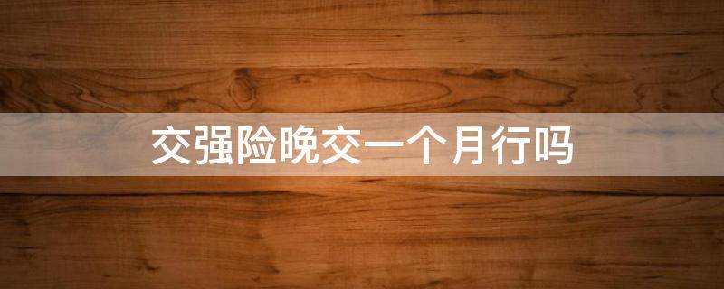 交强险晚交一个月行吗（车保险晚交两个月行吗）