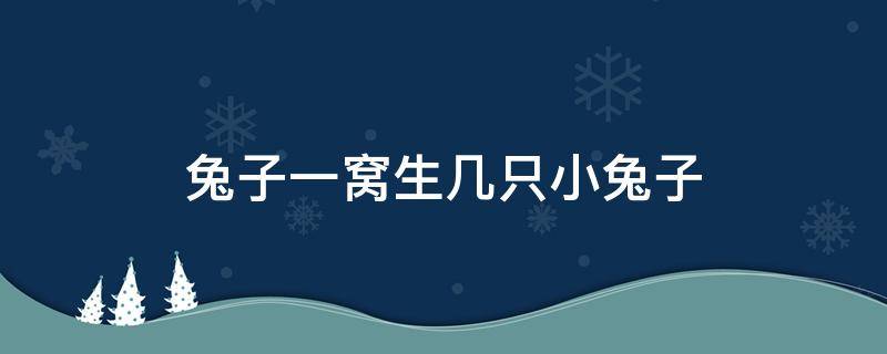 兔子一窝生几只小兔子 兔子一窝生几只小兔子成活率