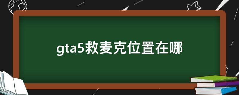 gta5救麦克位置在哪（gta5救麦克定位怎么看）