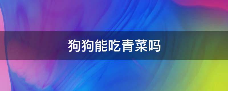 狗狗能吃青菜吗（狗狗可以吃的青菜）