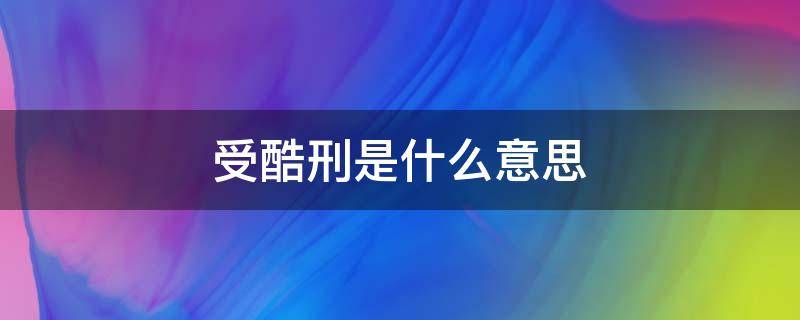 受酷刑是什么意思 什么叫酷刑