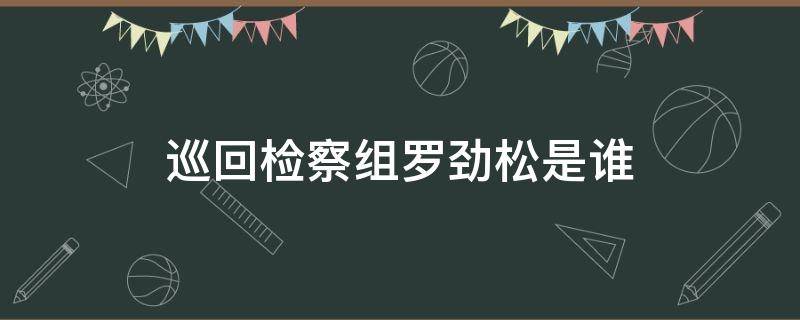 巡回检察组罗劲松是谁（巡回检察组罗劲松是什么职务）