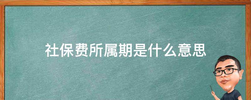 社保费所属期是什么意思 社保费用所属期