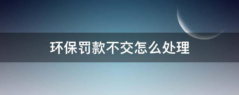 环保罚款不交怎么处理 交不起环保罚款怎么办