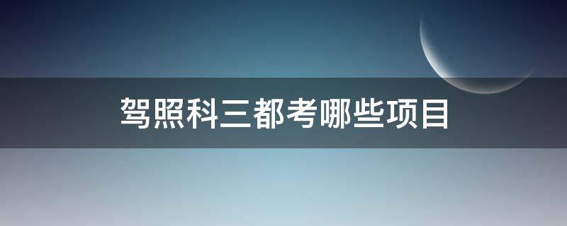 驾照科三都考哪些项目 驾照科三都考哪些项目及评测标准