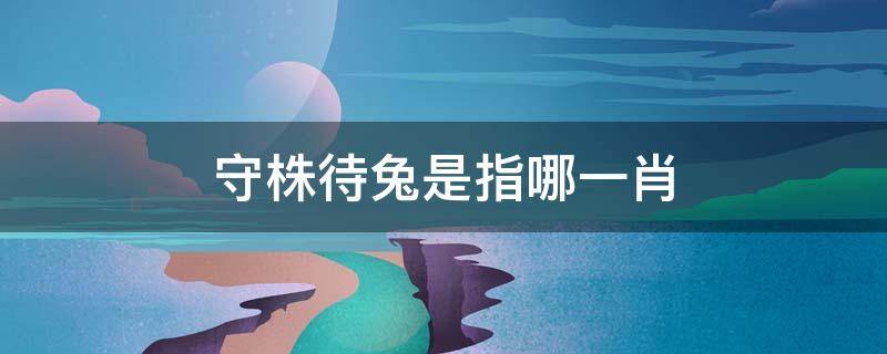 守株待兔是指哪一肖（守株待兔指的是哪个生肖）