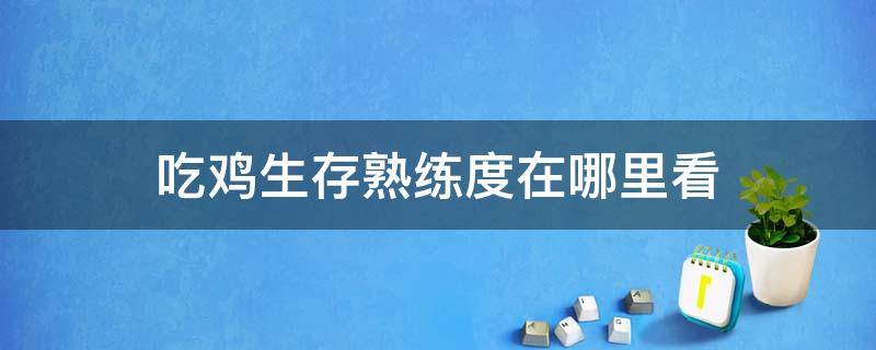 吃鸡生存熟练度在哪里看 绝地生存熟练度在哪看