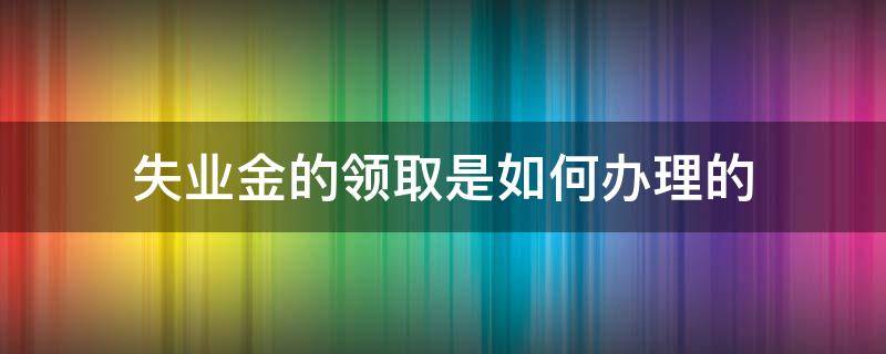 失业金的领取是如何办理的（失业金怎么领取的要什么手续）