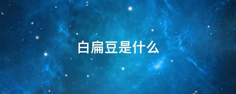 白扁豆是什么（白扁豆是什么豆）