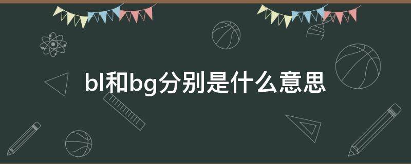 bl和bg分别是什么意思（bl跟bg啥意思）