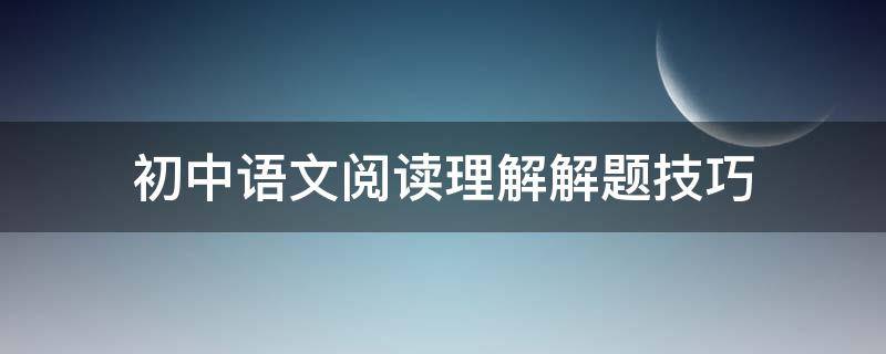 初中语文阅读理解解题技巧（初中语文阅读理解解题技巧和方法）