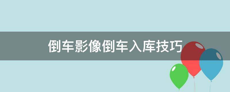 倒车影像倒车入库技巧（倒车影像倒车入库技巧视频教程）