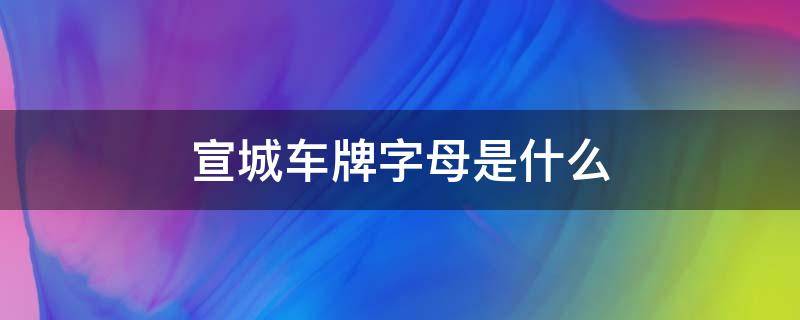 宣城车牌字母是什么（宣城市车牌是什么字母）