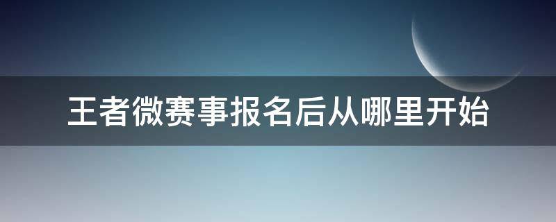 王者微赛事报名后从哪里开始（王者荣耀微赛事怎么报名）
