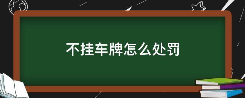 不挂车牌怎么处罚 高速不挂车牌怎么处罚