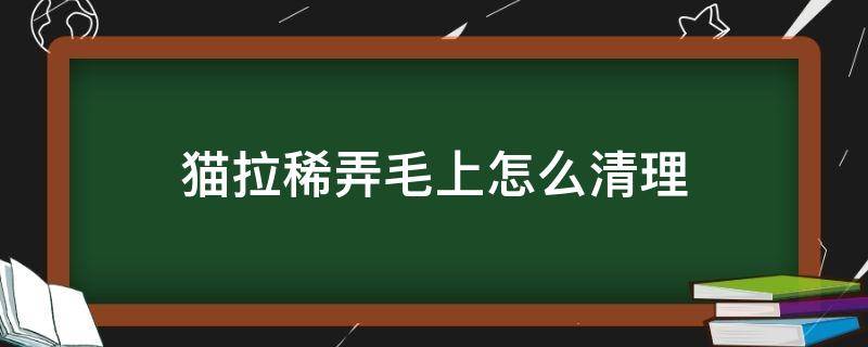 猫拉稀弄毛上怎么清理 猫咪拉稀弄到毛上