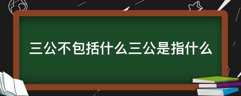 三公不包括什么三公是指什么 不属于三公的是