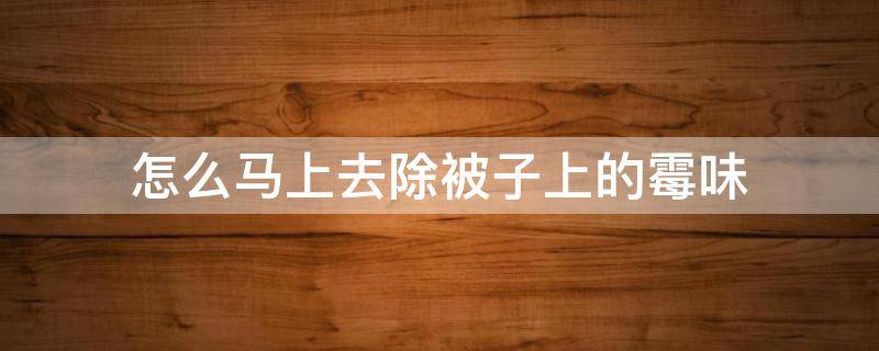 怎么马上去除被子上的霉味 怎么去除被子上的霉味儿?