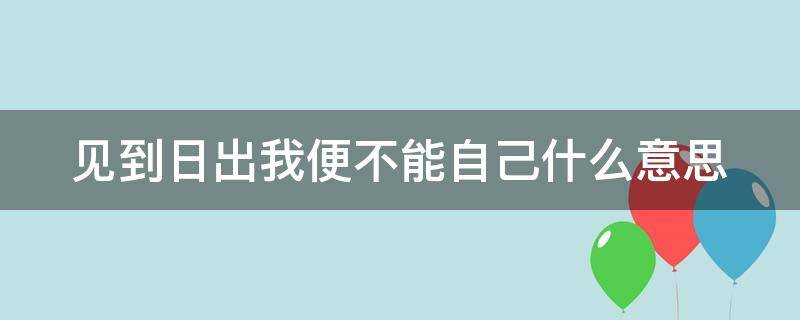 见到日出我便不能自己什么意思（见到日出我便不能自己下一句是啥）