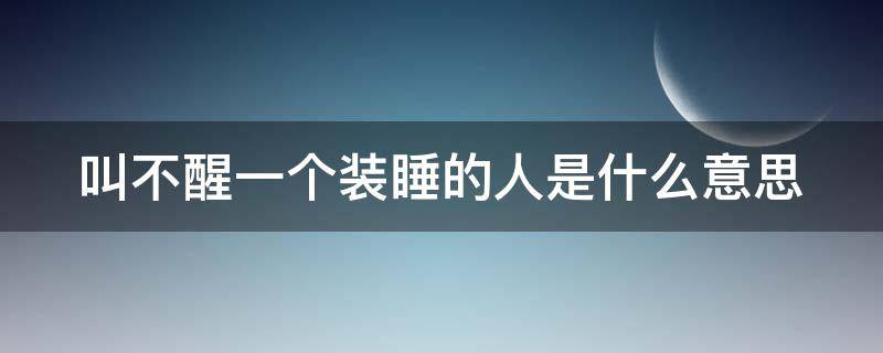 叫不醒一个装睡的人是什么意思 叫不醒一个装睡的人上一句