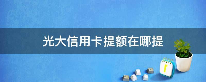 光大信用卡提额在哪提 光大银行可以申请提额吗