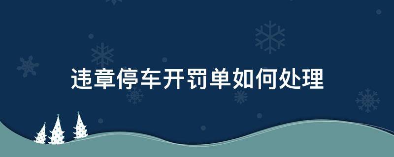 违章停车开罚单如何处理（汽车违停开罚单怎么处理）