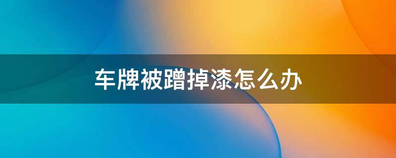 车牌被蹭掉漆怎么办 车被蹭掉了一点漆