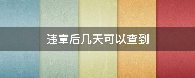 违章后几天可以查到（违章后几天可以查到信息）