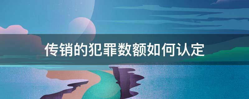 传销的犯罪数额如何认定（传销罪金额）