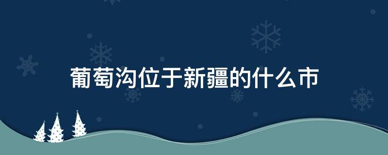 葡萄沟位于新疆的什么市（葡萄沟在新疆的哪个地方）