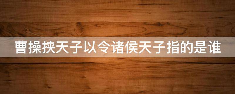 曹操挟天子以令诸侯天子指的是谁 曹操挟天子以令诸侯天子指的是谁我在哪里