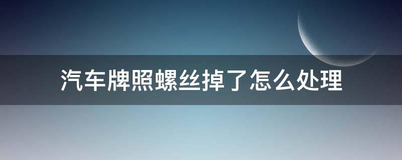 汽车牌照螺丝掉了怎么处理（汽车牌照螺丝掉了怎么办）