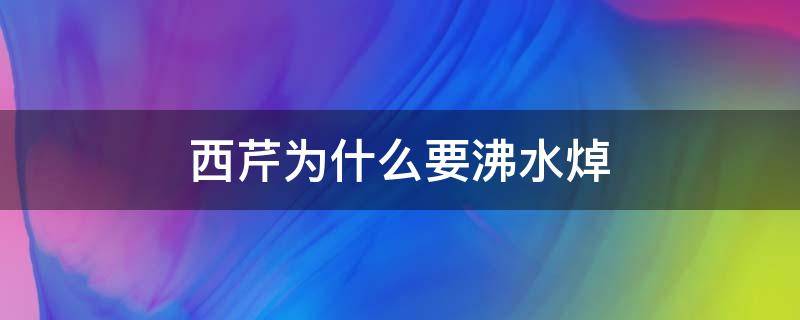 西芹为什么要沸水焯 西芹焯水后还要过凉水吗