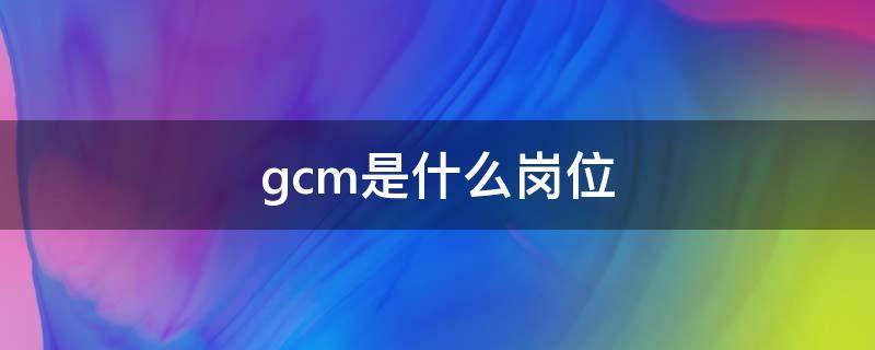 gcm是什么岗位（GC是什么岗位）