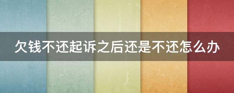 欠钱不还起诉之后还是不还怎么办（欠钱不还起诉以后还是不还怎么办）