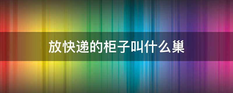 放快递的柜子叫什么巢 放快递那个叫什么巢