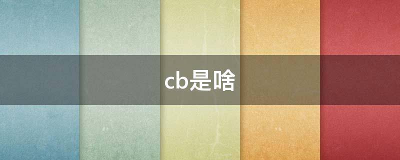 cb是啥 CB是啥牌子