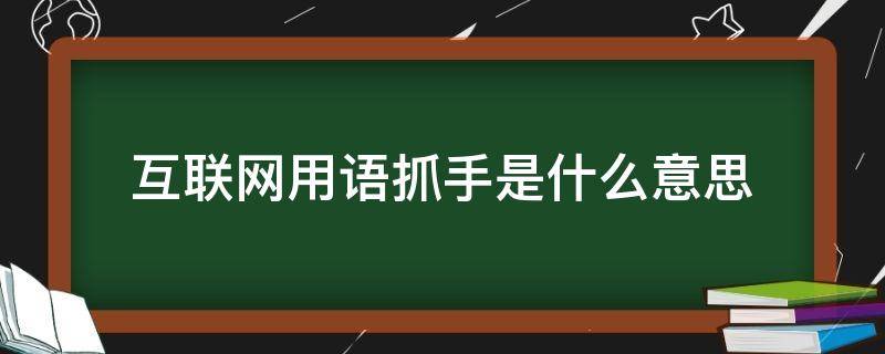 互联网用语抓手是什么意思 互联网词语 抓手