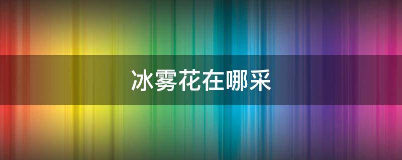冰雾花在哪采 在哪有冰雾花