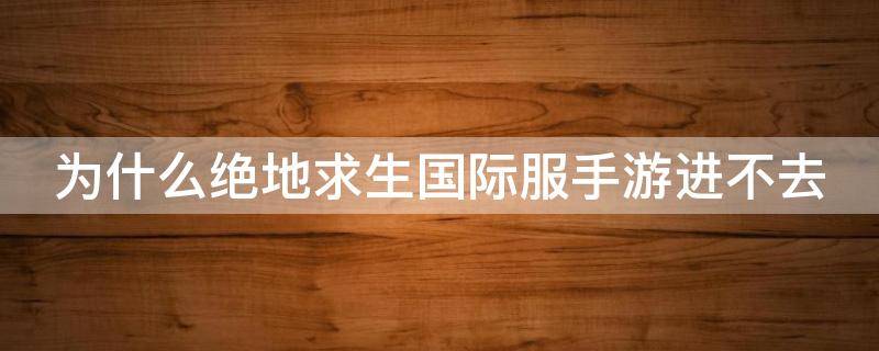 为什么绝地求生国际服手游进不去（为什么绝地求生国际服手游进不去了）