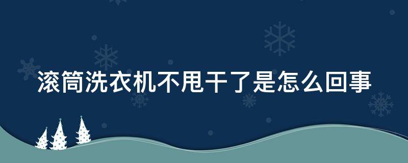 滚筒洗衣机不甩干了是怎么回事（滚筒洗衣机不甩干怎么办）