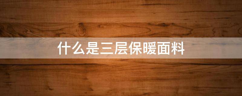 什么是三层保暖面料（三层保暖与加绒保暖的区别）