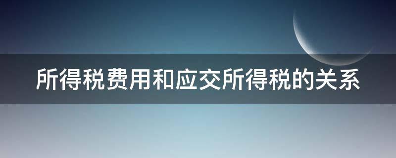 所得税费用和应交所得税的关系（所得税费用和应交所得税这两者有什么区...）