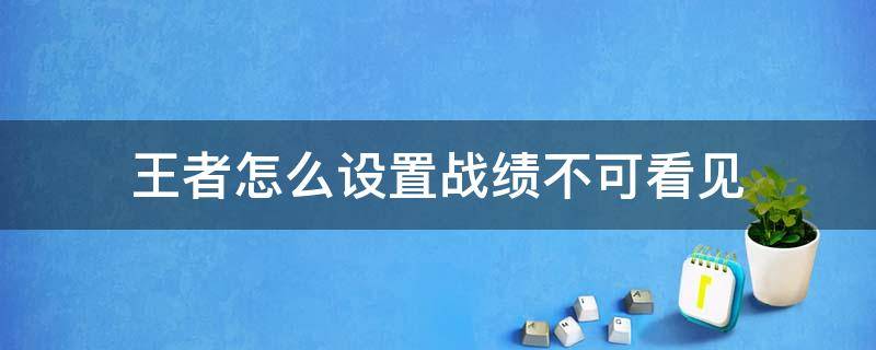 王者怎么设置战绩不可看见 怎么设置王者战绩不被看到